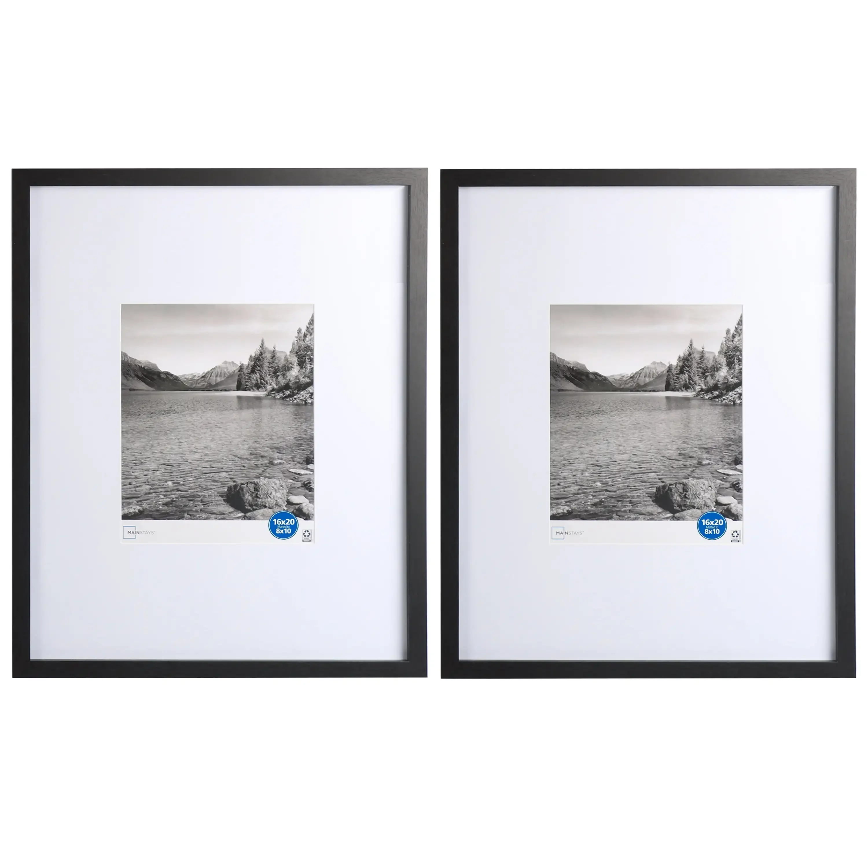 Hauptstützen schwarz Galerie 2 pc Rahmen Set, matti ert für 8 "x 10" Bilder