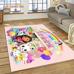 Cartoon Cute Gabbys Dollhouse Girl Rug Carpet for Living Room Bedroom Home Decor,Non-slip Decoration for Sofa Doormat Gifts Kid