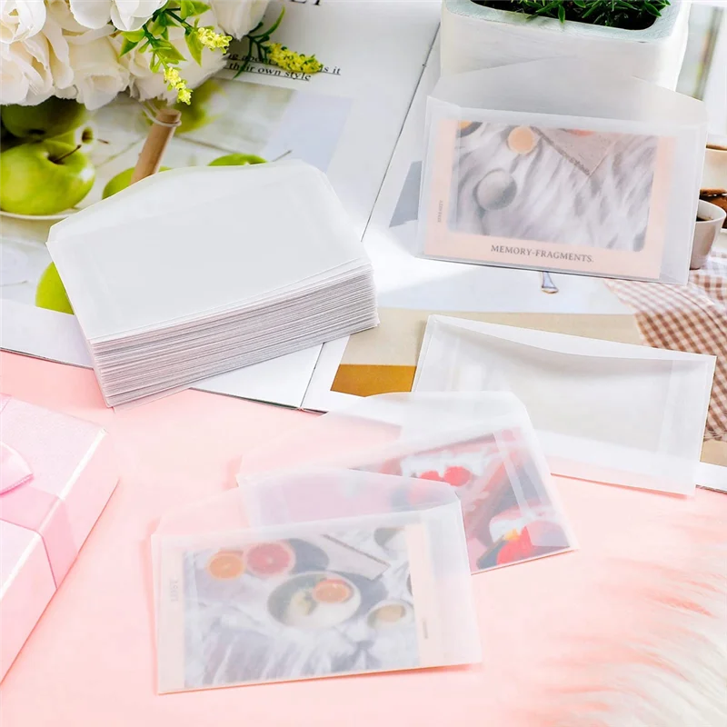 

50PCS Blank Envelope Translucent Paper Envelopes Set Letter Vintage Invitation Envelopes For Cards