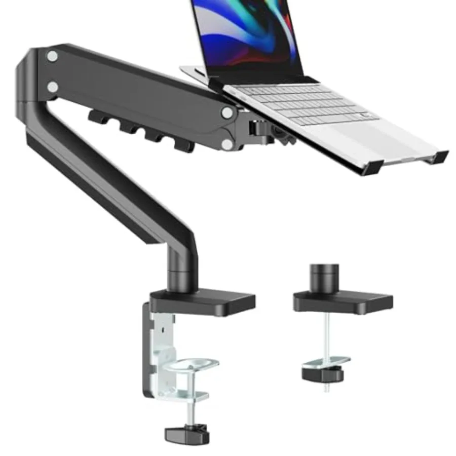 

2-in-1 Gas Spring Laptop Arm for 12"-17" Notebook/13-32 Monitor Screen Full Motion Adjustable Laptop Desk Mount with Tray Holds