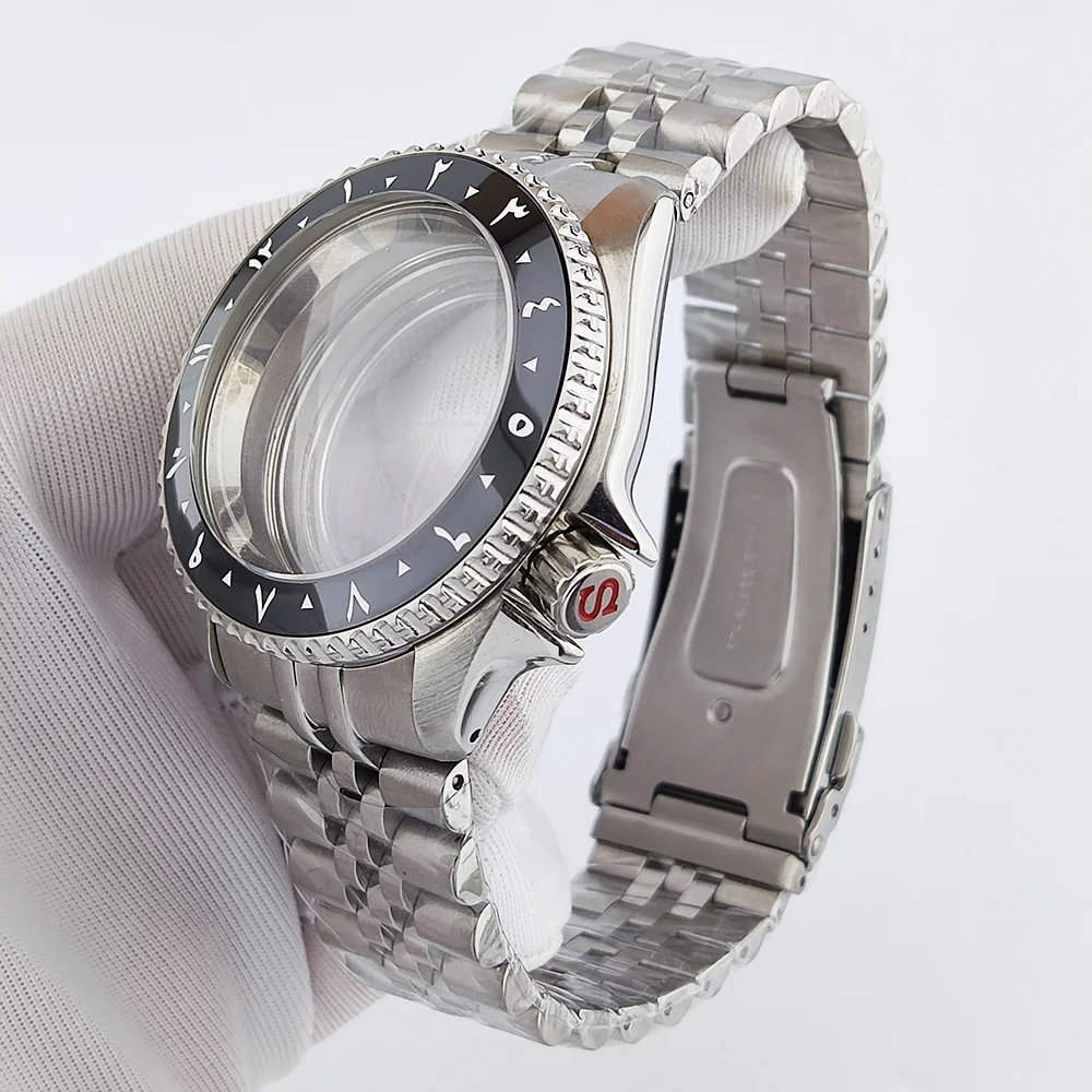 SKX007 ساعة مجموعة حافظة نص عربي الحافة NH35 حافظة الياقوت الزجاج مقاوم للماء يناسب 28.5 مللي متر حافظة الطلب NH35 ساعة