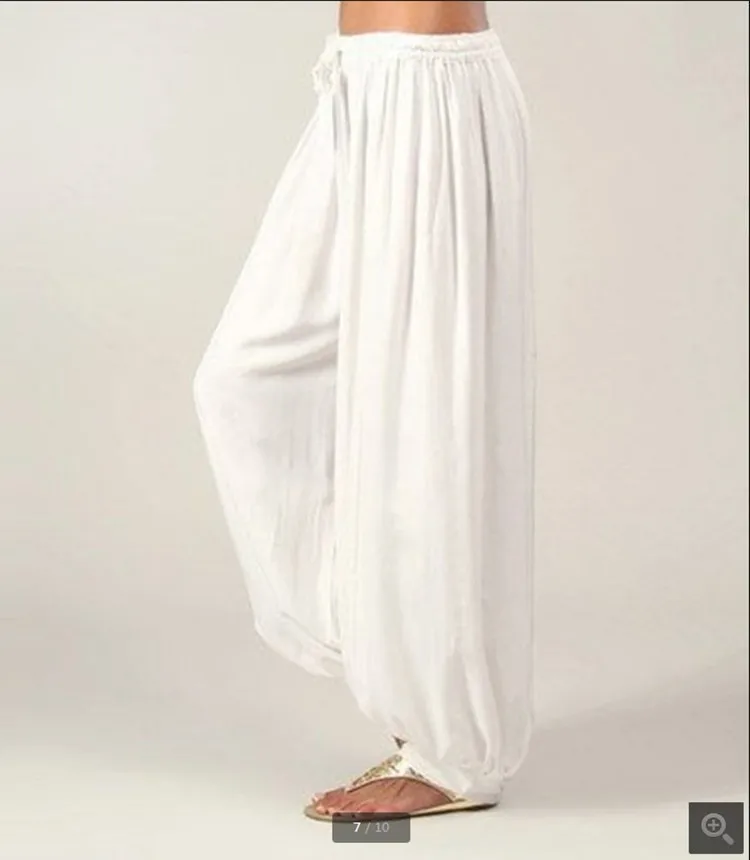 2024 Summer New Women's Solid Color Lantern Pants Loose Pleated Drawstring Casual Ankle Sports Pants Harlan Pants