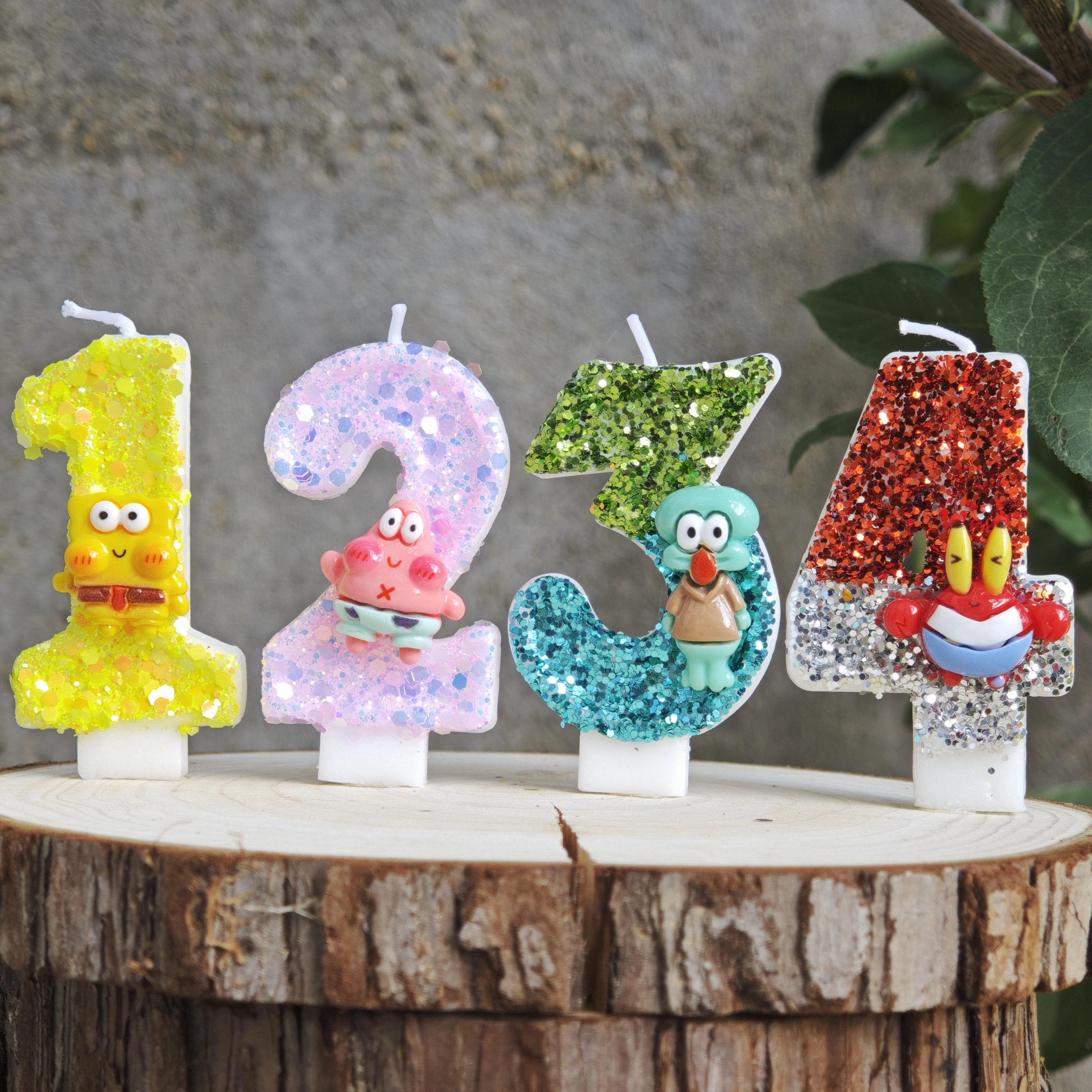 Zebra Candle Supplies - Cute Spongebob Candle Number 0-9 Kids