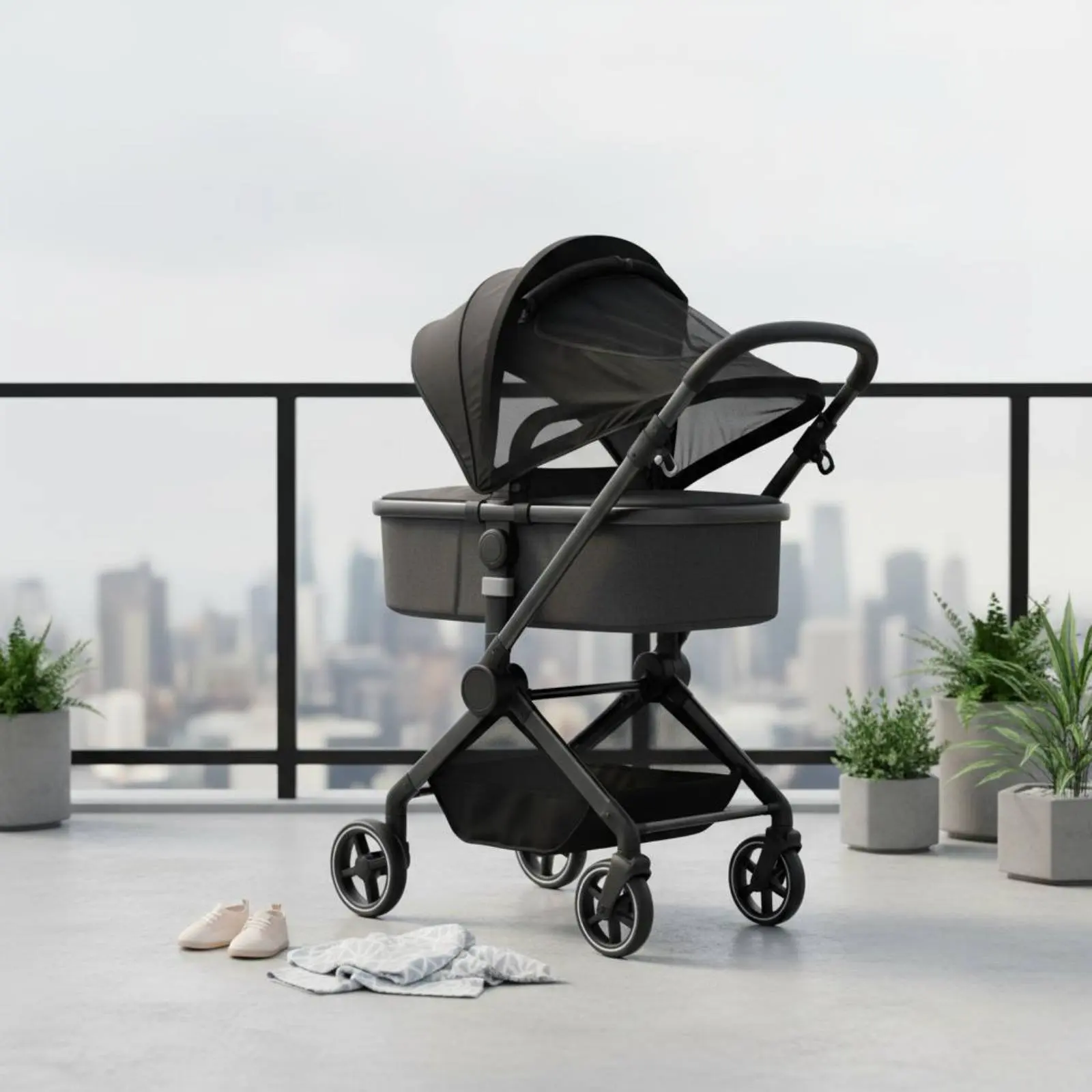 Universal Baby Carriage Sun Cover Protection Baby Carriage Sunshade Pram Sun Visor Rainproof Stretchable Material for Infants