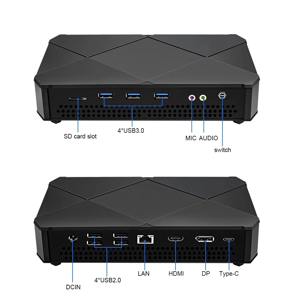 12Th Gen Mini PC Core i7 1280P i7 1265U I5 1235U 16G DDR5 1TB NVME 14 Cores Office Windows 11 Mini Gaming PC Triple 4K WIFI6