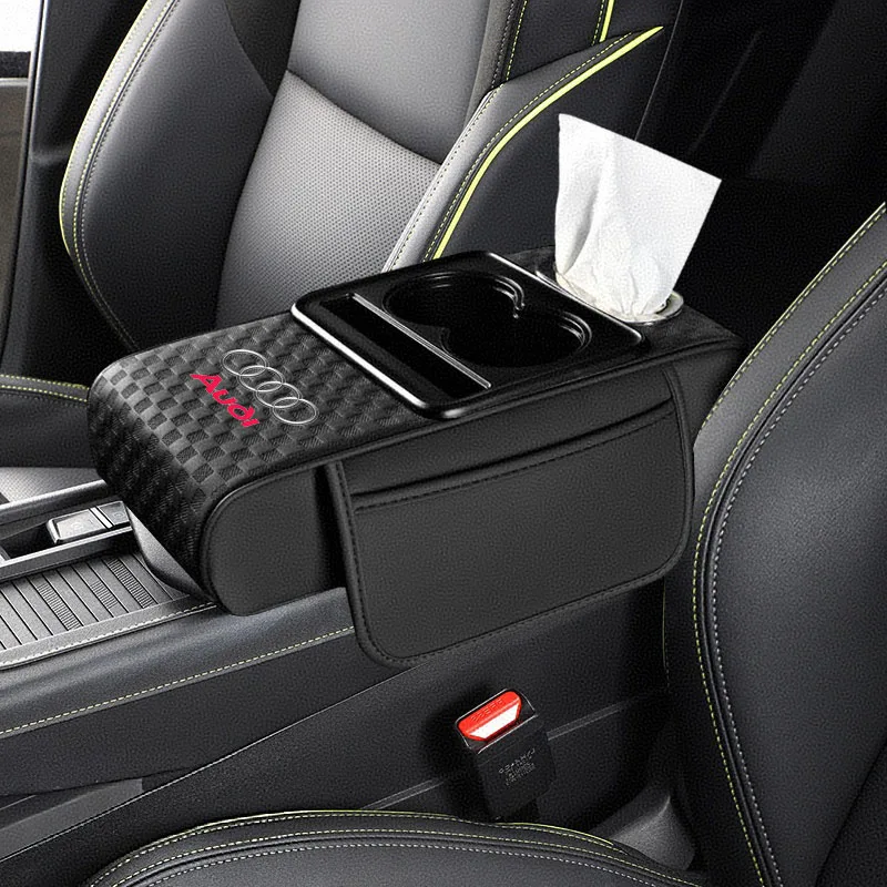 

Auto Center Console Armrest Cushion With 2 Cup Holder Tissue Box for Audi A1 A3 A4 A5 A6 A7 A8 Q3 Q5 Q7 Q8 RS4 RS5 S3 S4 S5 TT