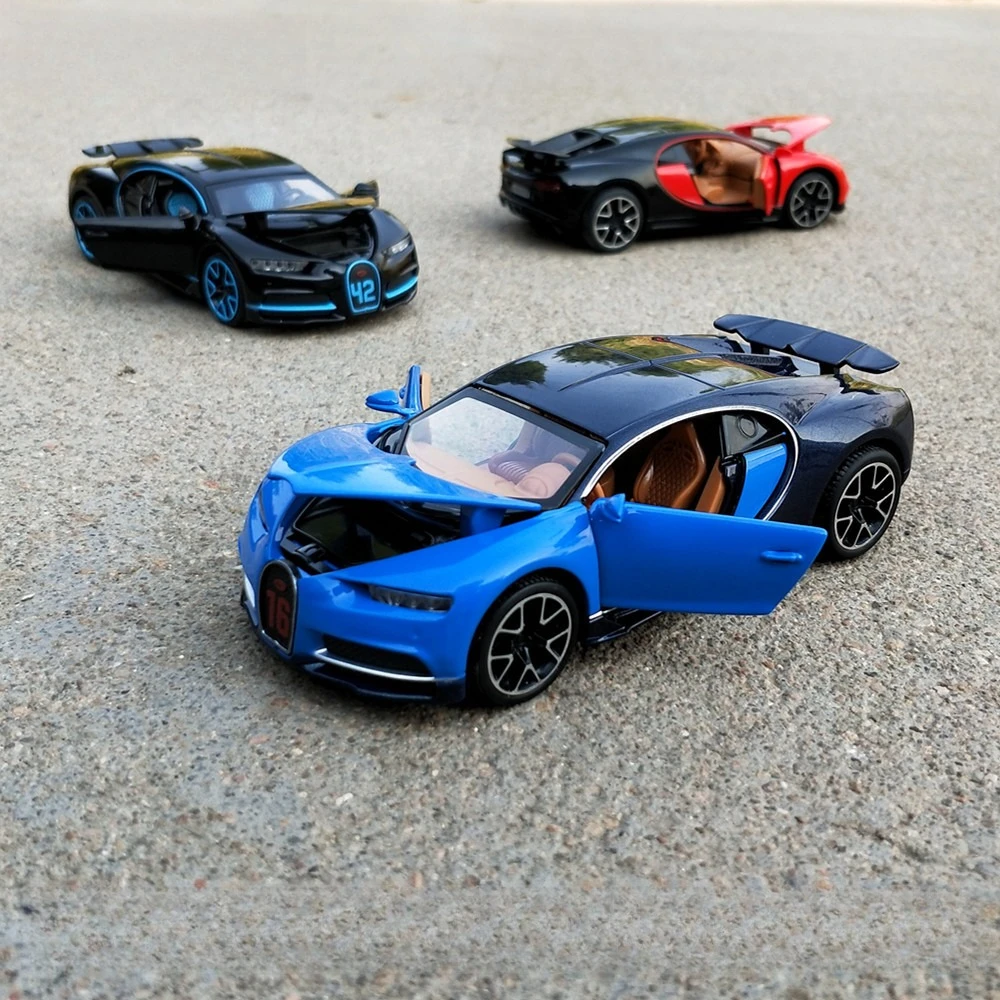

1:32 Chiron Alloy Sport Car Model Diecasts & Toy Metal Super car Model Simulation Sound Light Collection For Kids
