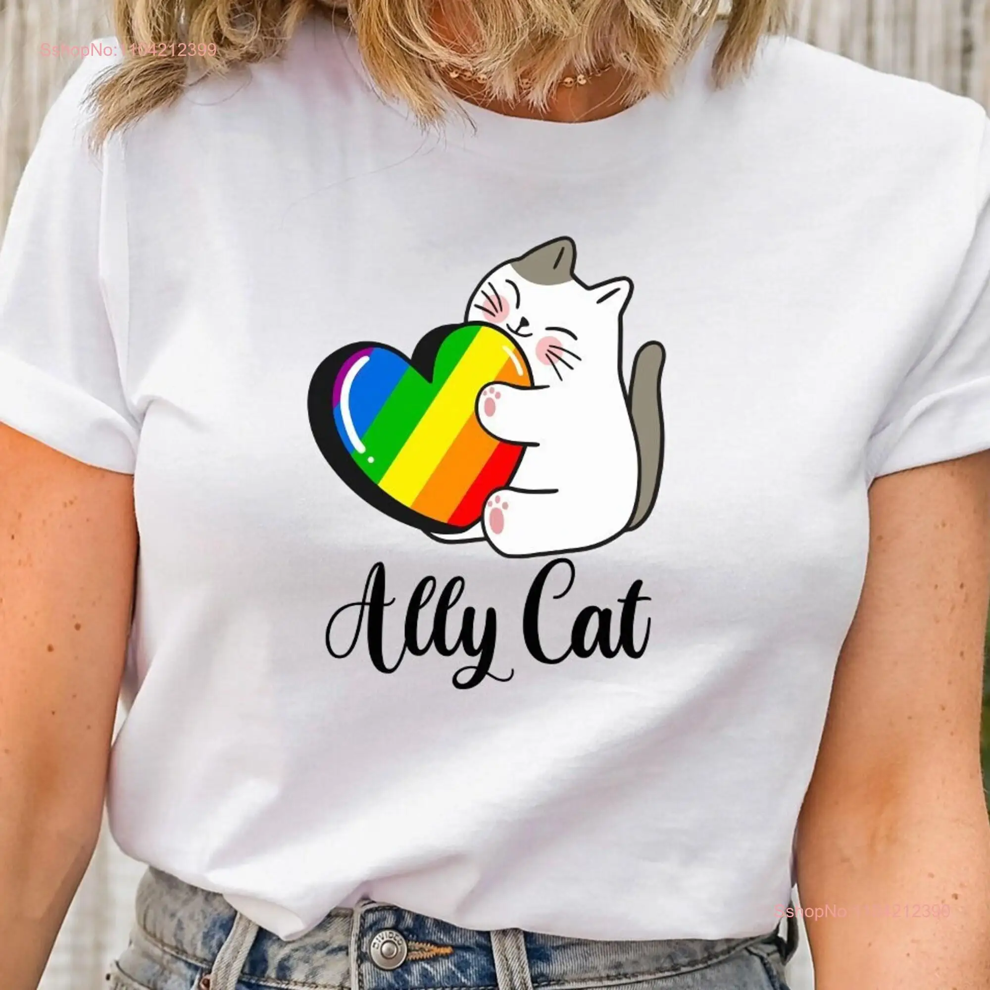 LGBT CaT T Shirt Ally Be Kind Rainbow Funny LGBTQ Kindness Love Sign Language Pride long or short sleeves