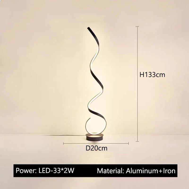 Modern LED Strip Floor Lamp Bedroom Bedside Black White Floating Light For Living Room Sofa Study Reading Light Fixture Lighting - view 5