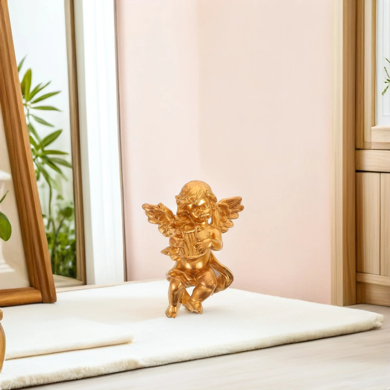 

2Pcs Vintage Cherub Sculpture Resin Wall Art for Garden Home Decor Angelic Hanging Statues Outdoor Indoor Decoration Cabinet