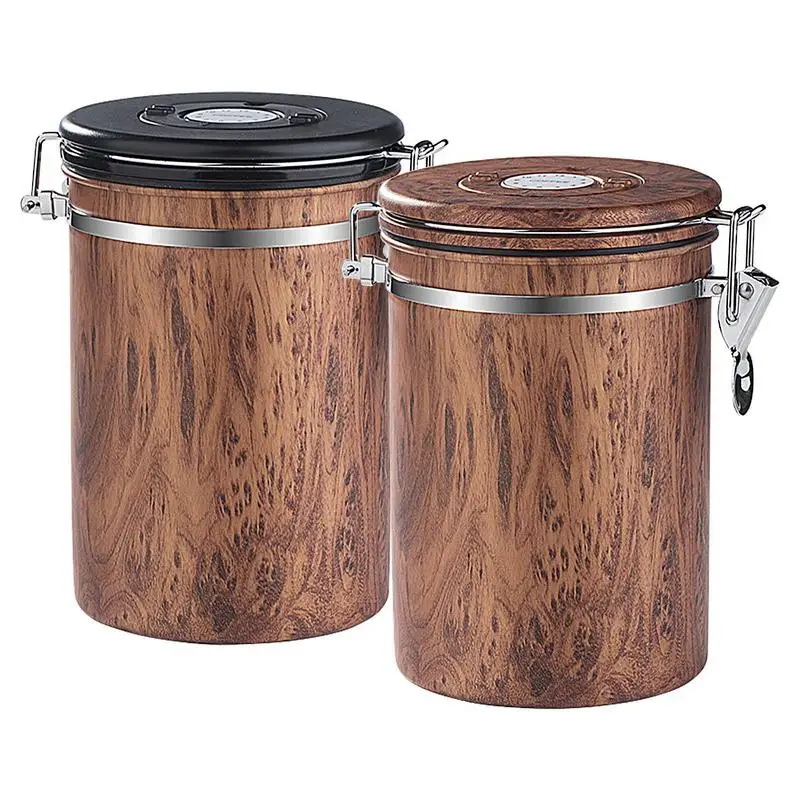 

1.8L Airtight Coffee Canister Stainless Steel Kitchen Food Storage Container Storage Jars With Date Tracker For Grains Coffee