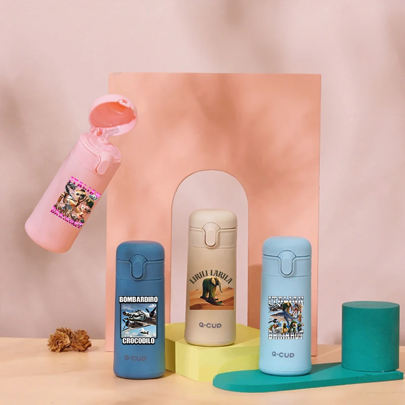 

400ML Italian Brainrot Water Bottle Leak Proof Drop Proof Insulated Water Bottle Portable Insulated Cup Children's Birthday Gift