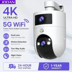 JOOAN 4K Wifi Camera PTZ Outdoor Dual Screen Motion Detection Waterproof Color Night Vision Security Protection IP Camera
