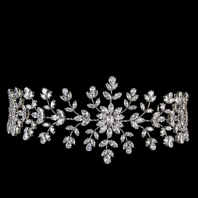

Luxury Zirconia Bridal Headbands For Wedding Hair Accessories Bride Tiara For Women Hairband Diadem Prom Hair Jewelry Headpieces