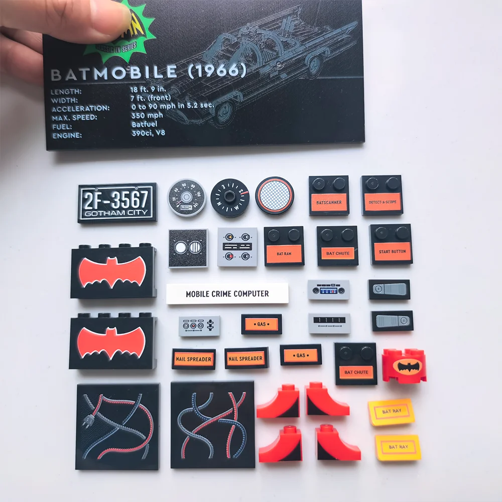 

Classic Retro Car Model Replacement Stickers Printed Building Blocks Parts