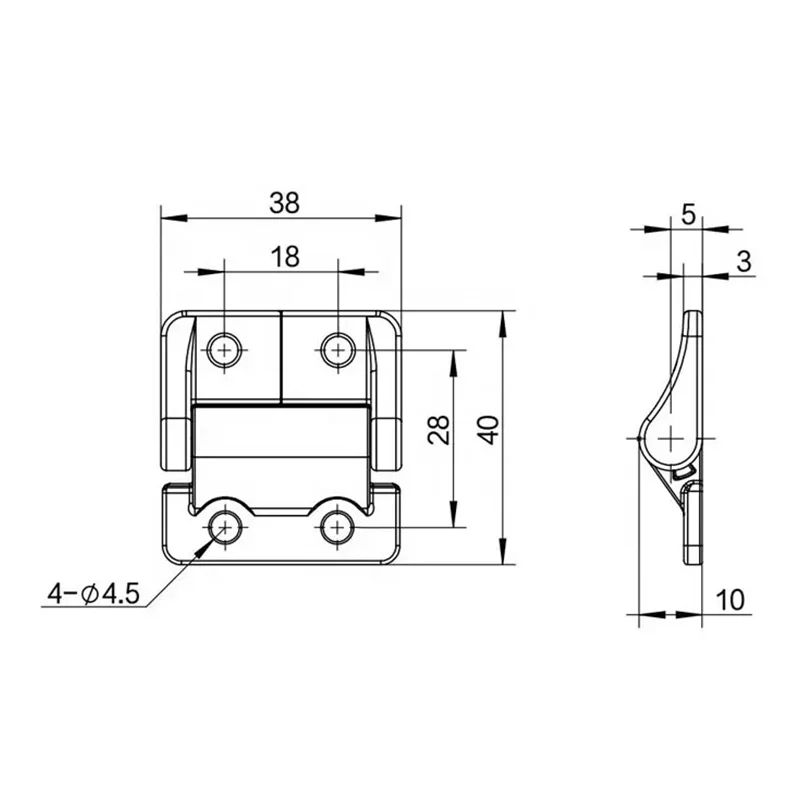 270 Degree Torque Hinge Friction Stay Hinge Zinc Alloy Black Constant Torque Hinge