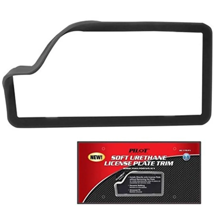 

Black Stretchable Trim License Plate Frame Soft Urethan Protector Auto Car Truck SUV by Pilot Auto