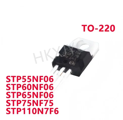 10/PCS New STP55NF06 STP60NF06 STP65NF06 STP75NF75 STP110N7F6 TO-220 Field-effect transistor In Stock