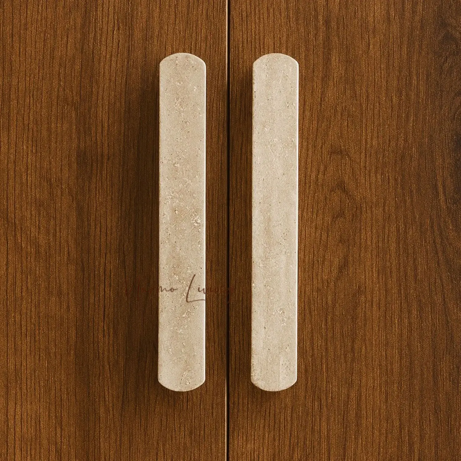 Modern Luxury Travertine Stone Holder Marble Door Handle Unique Shape Cabinet Pull Designer Art
