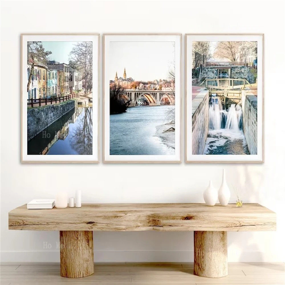 Washington Art Georgetown Prints Unframed Wall Decoration Triplet Painting