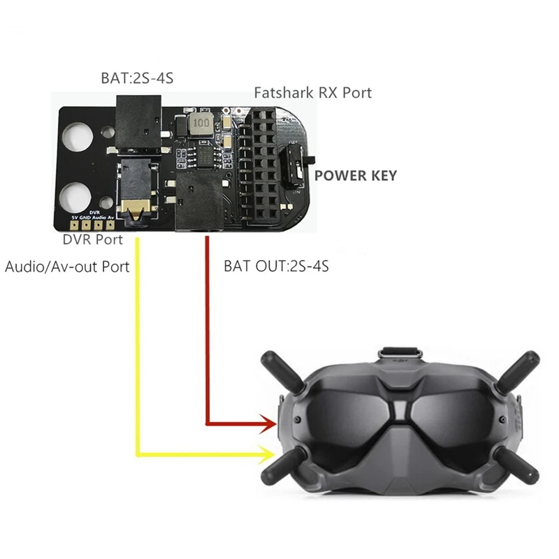 Do gogli DJI FPV V2 Flight Zewnętrzny analogowy moduł odbiornika 5.8G RX PORT 3.0 Zestaw do lekkich gogli lotniczych 5V 3A