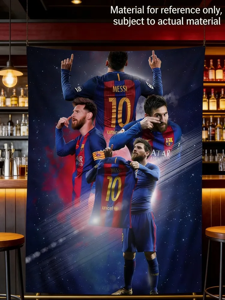 Lionel Messi Barcelona # 10 Wandteppiche für Fußballfans, Sport-Memorabilien, Hängende Wandbehänge für Fans