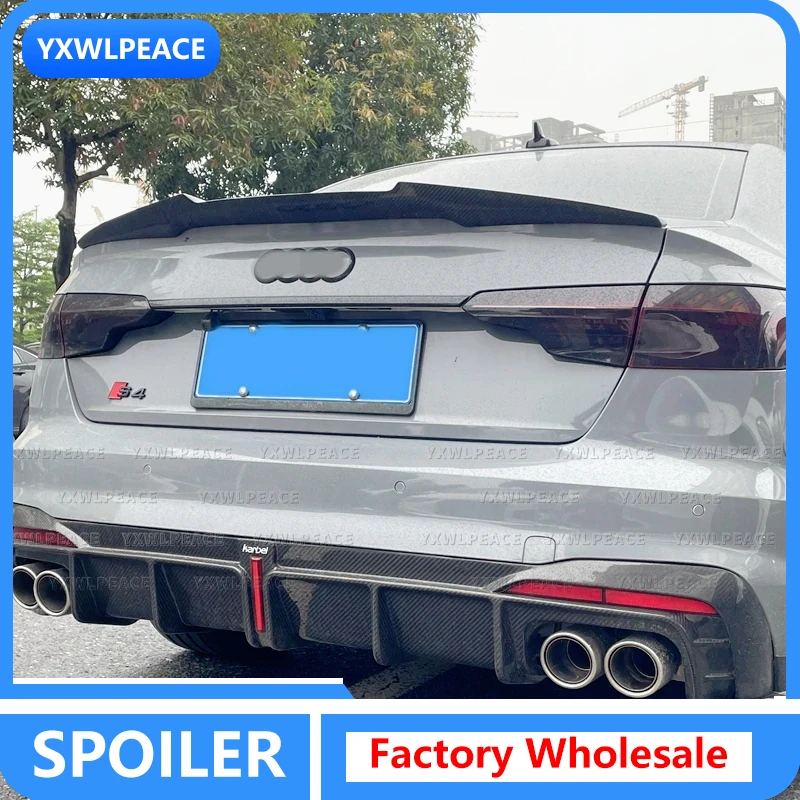 

For Audi A4 B9 2017 - 2022 Spoiler High Quality ABS Plastic Primer Color Car Rear Trunk Lip Spoiler Body Kit Accessories