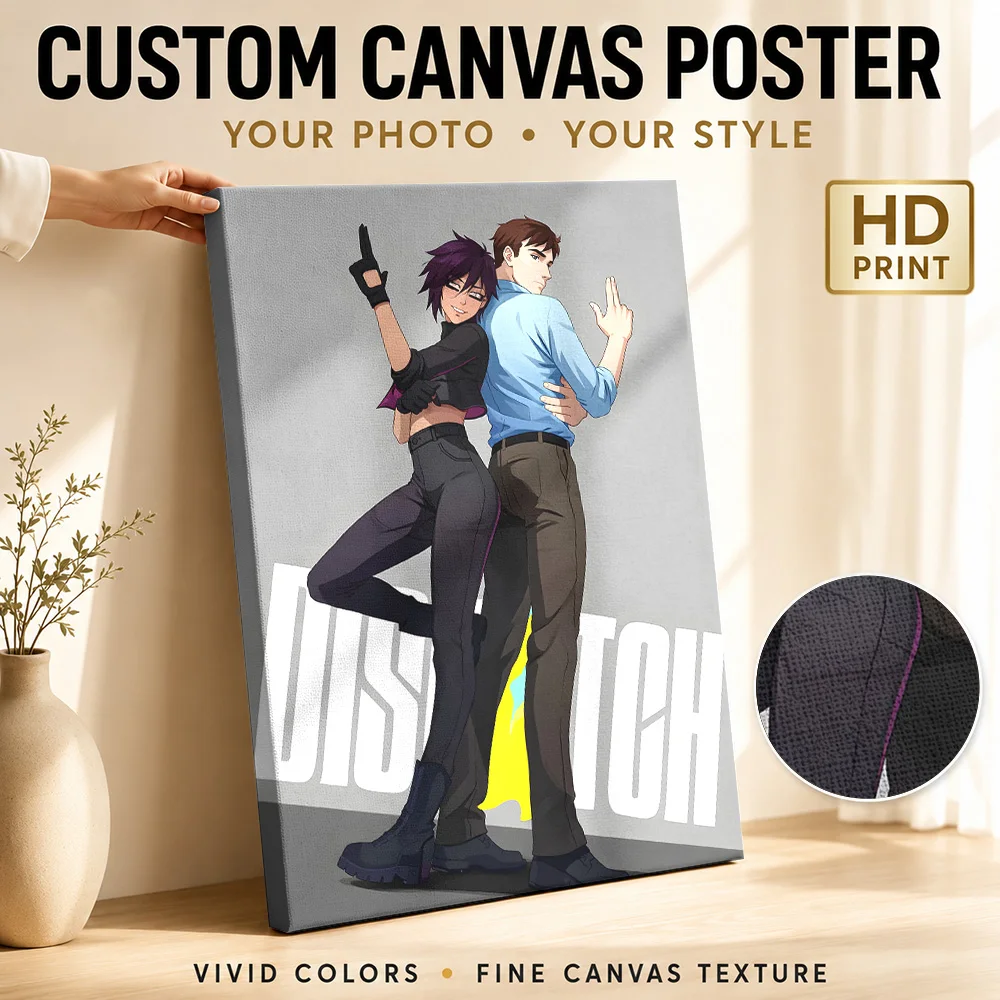 Dispatch Fanart Framed Canvas Poster Customized Photo Gaming Anime Wall Paintings Decoration for Game Room Gift for Collectors