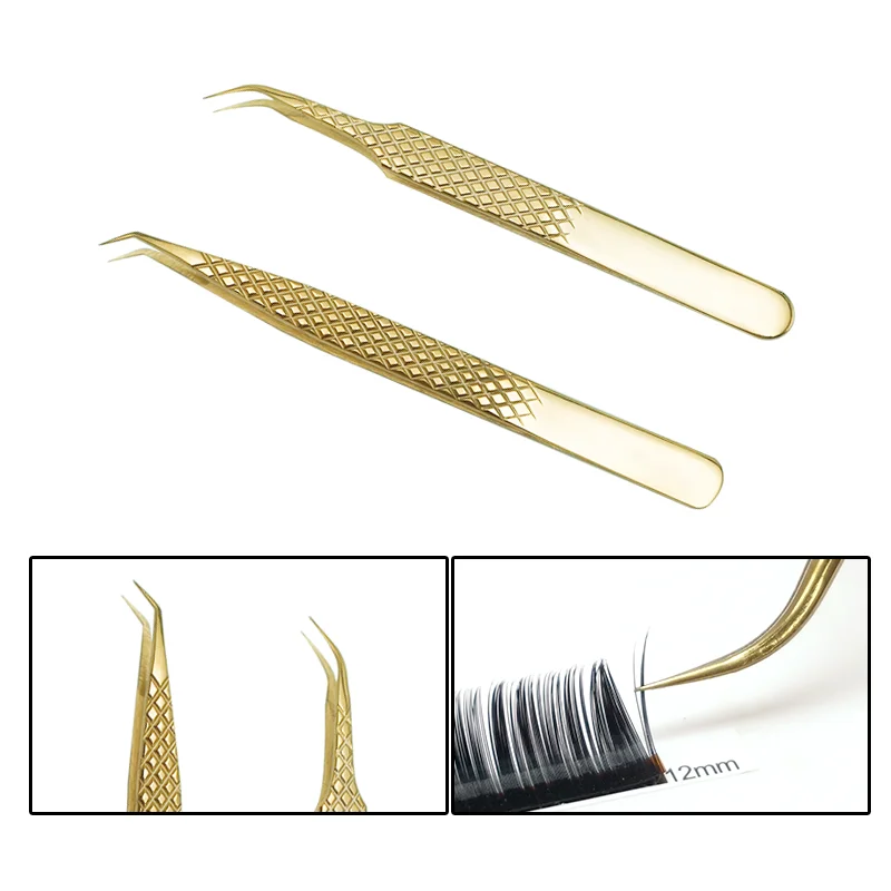 False Eyelash Tweezers For Fake Eyelashes Extensions Individual Curved Strip Lashes Eyebrow Hair Clip Tongs Nail Art Makeup Tool