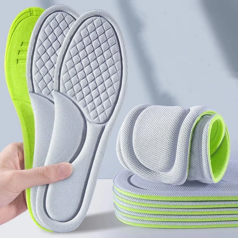 1/2pairs Unisex Nano Memory Foam Insoles Soft Sweat-Absorbing Shoe Sole Inserts Orthopedic Massage Sports Cushion Paddings