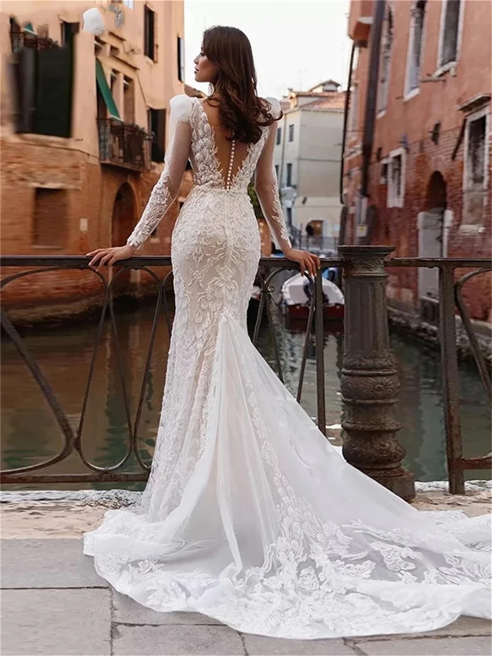 Flavinke ที่กําหนดเอง Elegant Mermaid ชุดเจ้าสาว 2025 Charming ชุดแต่งงานลูกไม้โรแมนติก A-Line Dresses Vestidos De Novia