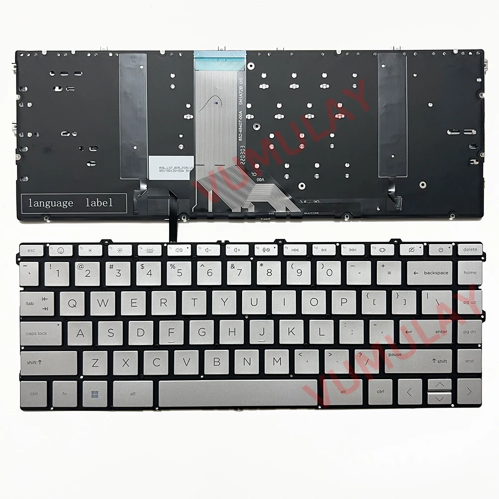 

US Backlit Keyboard for HP Envy 16 16-H 16-H1023dx 16-H1635ND 16-H0001na 16-H0172n 16-H0187nw TPN-C159 SN1A72B Silver Notebook