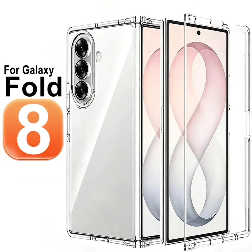 Transparent Shockproof Armor Case for Samsung Galaxy Z Fold 8 Fold8 ZFold8 Ultra ZFold8Ultra 5G Clear Crystal Hard PC Cover