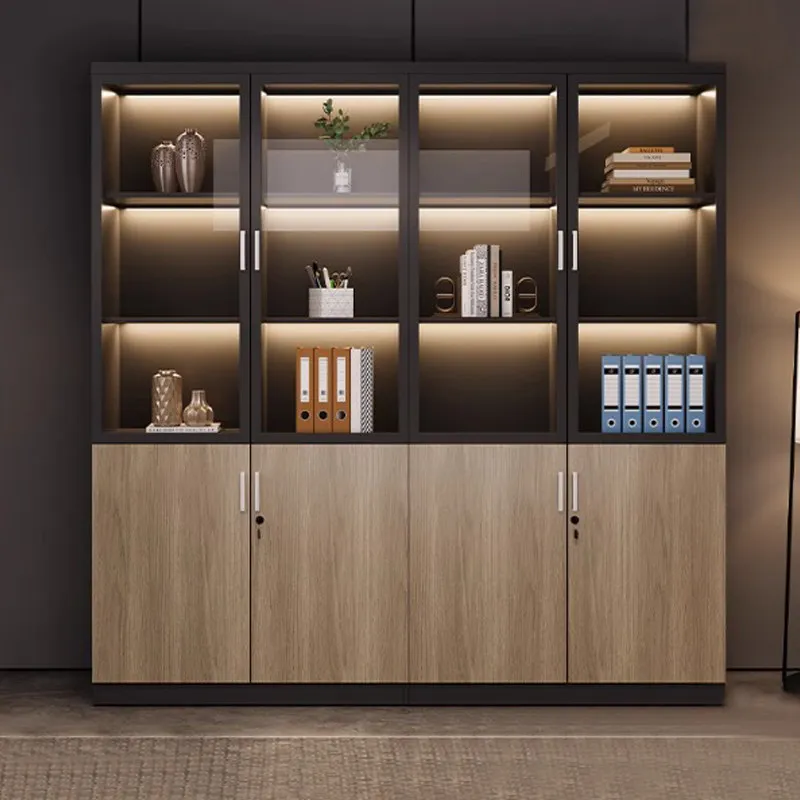 Modern office archival glass bookcase Storage locker office organizer cabinets for living room filing cabinets office storages