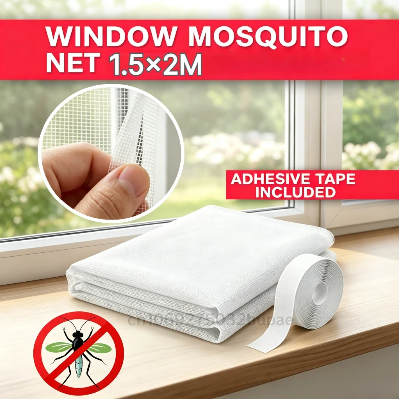 No Drilling Install Window Fine Mosquito Nets for Window Invisible Anti Insect Fly Screen Mesh Reusable Self Stick Window Screen
