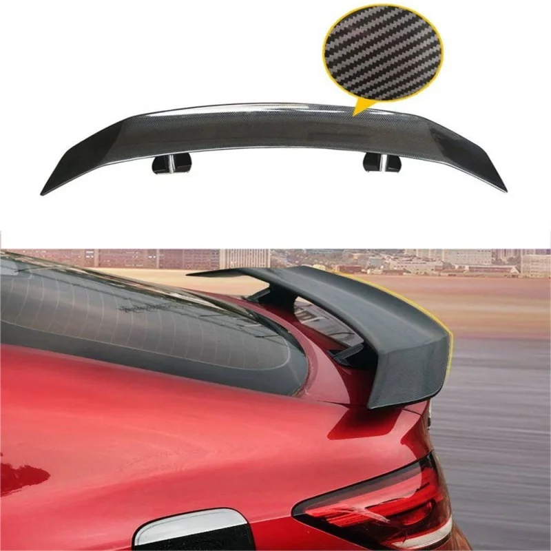 Sedan Car Universal Tail Plane Wing Modified Sports Punch-Free Large Spoiler with Light Carbon Fiber Pattern