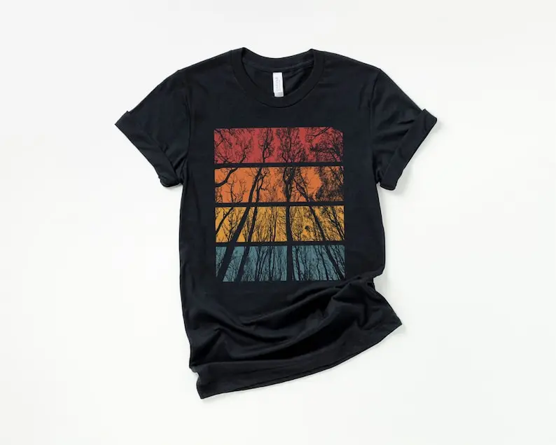 Looking Through The Trees Nature Lover Shirt, Cool Nature Tree Shirt for Hiking, Hippie Tshirt for Outdoor Adventure