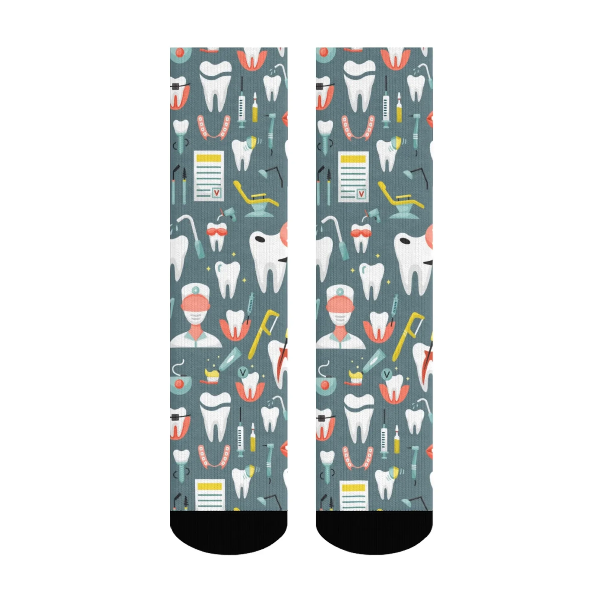 Zabawne skarpetki dentystyczne, wygodne, oddychające, antypoślizgowe, oryginalne, w stylu Harajuku, streetwear, hip-hop, skarpetki kompresyjne, unisex, na prezent.
