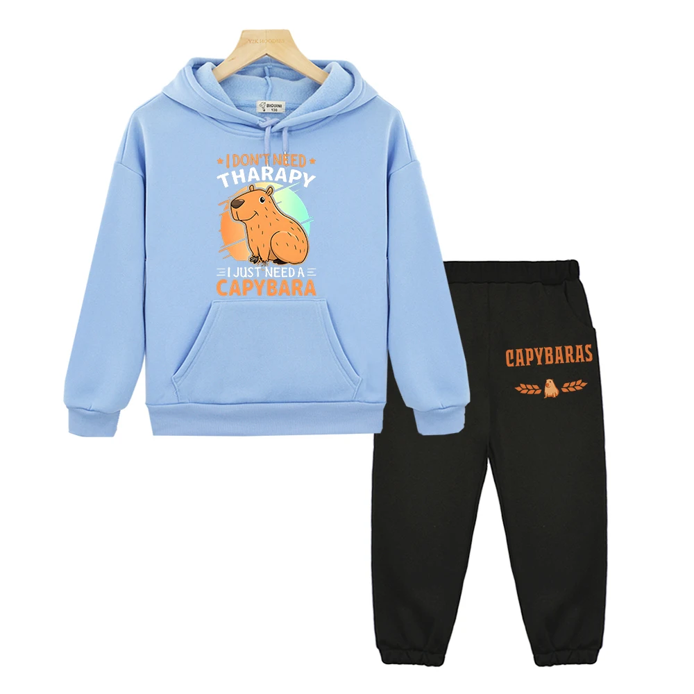 

Capybara Hooded Sets kids boutique clothes Fleece Sweatshirt boys girl clothes Pullover Autumn Jacket y2k sudadera anime hoodie