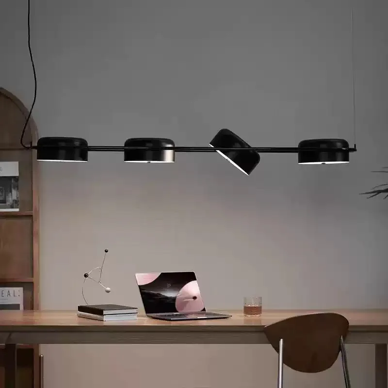 

Nordic Black Led Pendant Lights for Dining Table Living Room Bar Rotatable Hanging Chandelier LED Restaurant Home Decor Fixture