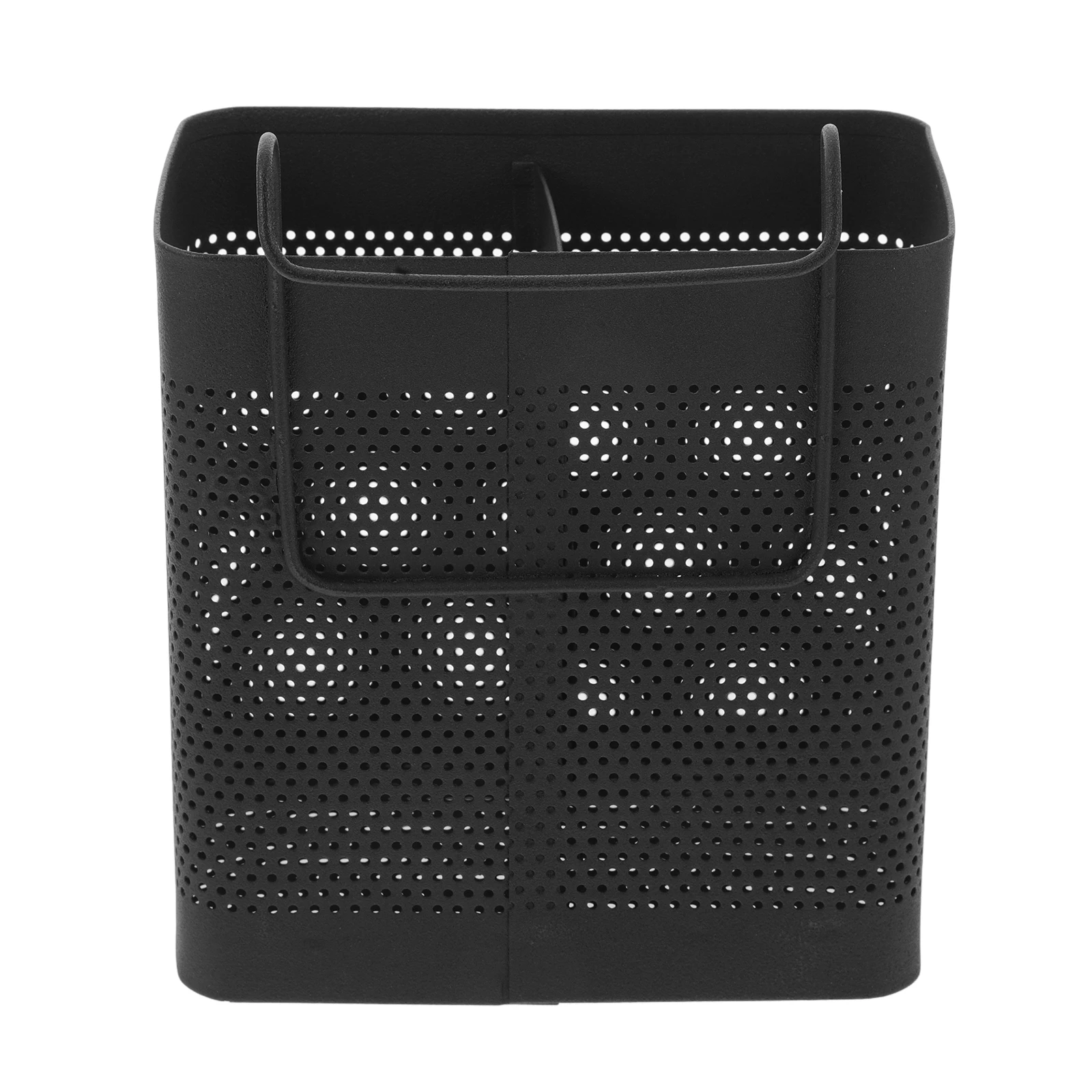 

Chopsticks Storage Holder Stainless Steel Basket Utensil Rack Countertop Accessories Black Draining Dual Compartments Large Size