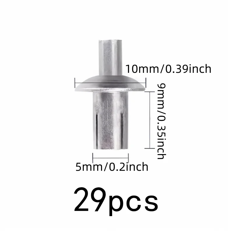 29 pcs 5*9mm Strike Core Expansion Rivets, Expansion Lock Design and Rust Resistant Metal, ideal for Sheet Metal Joining