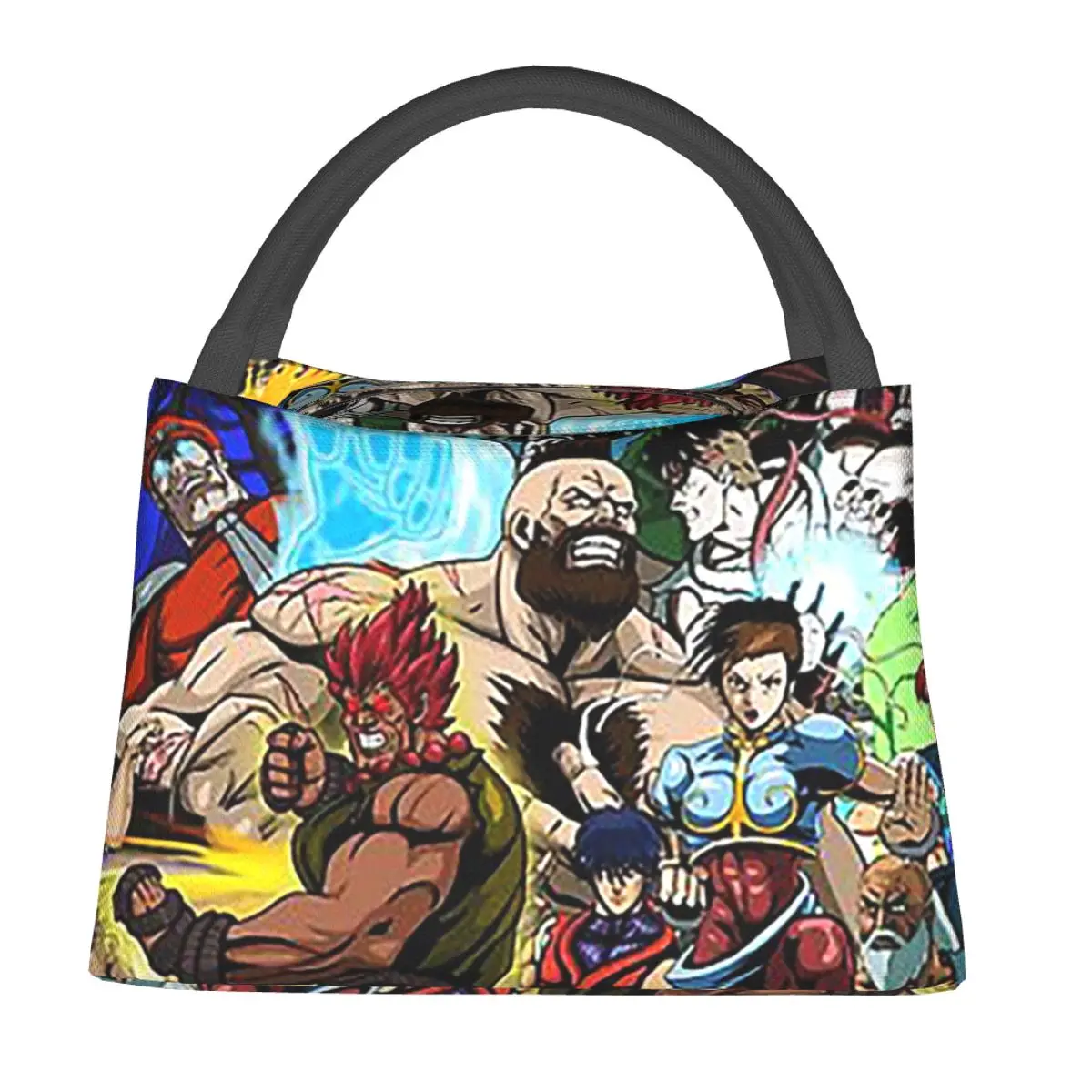 Retratos defectuosos Super Street Fighter bolsas de almuerzo caja Bento bolsa de almuerzo bolsas de Picnic bolsa térmica para mujer estudiante escuela