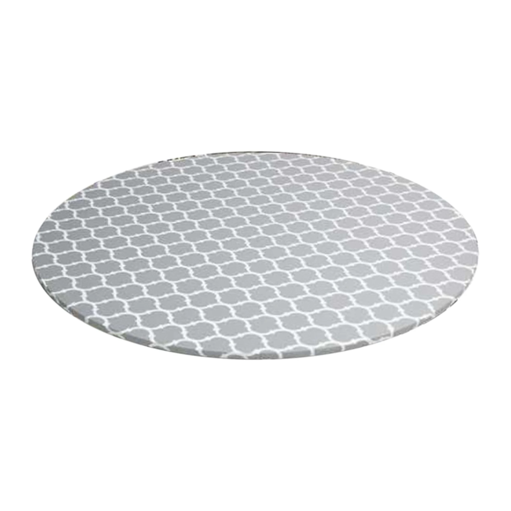 Round Tablecloth with Elastic Edge Waterproof Oil Proof PVC Table Cloth Wipe Clean Table Cover for Indoor and Outdoor