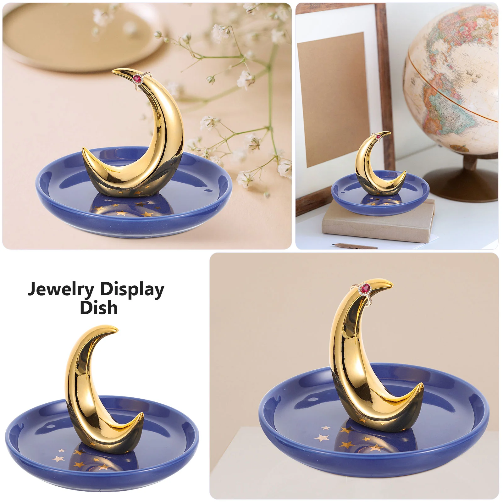 Trinket Ring Dish Moon Jewelry Tray Necklace Display Nordic Earrings Storage Organizer Miss