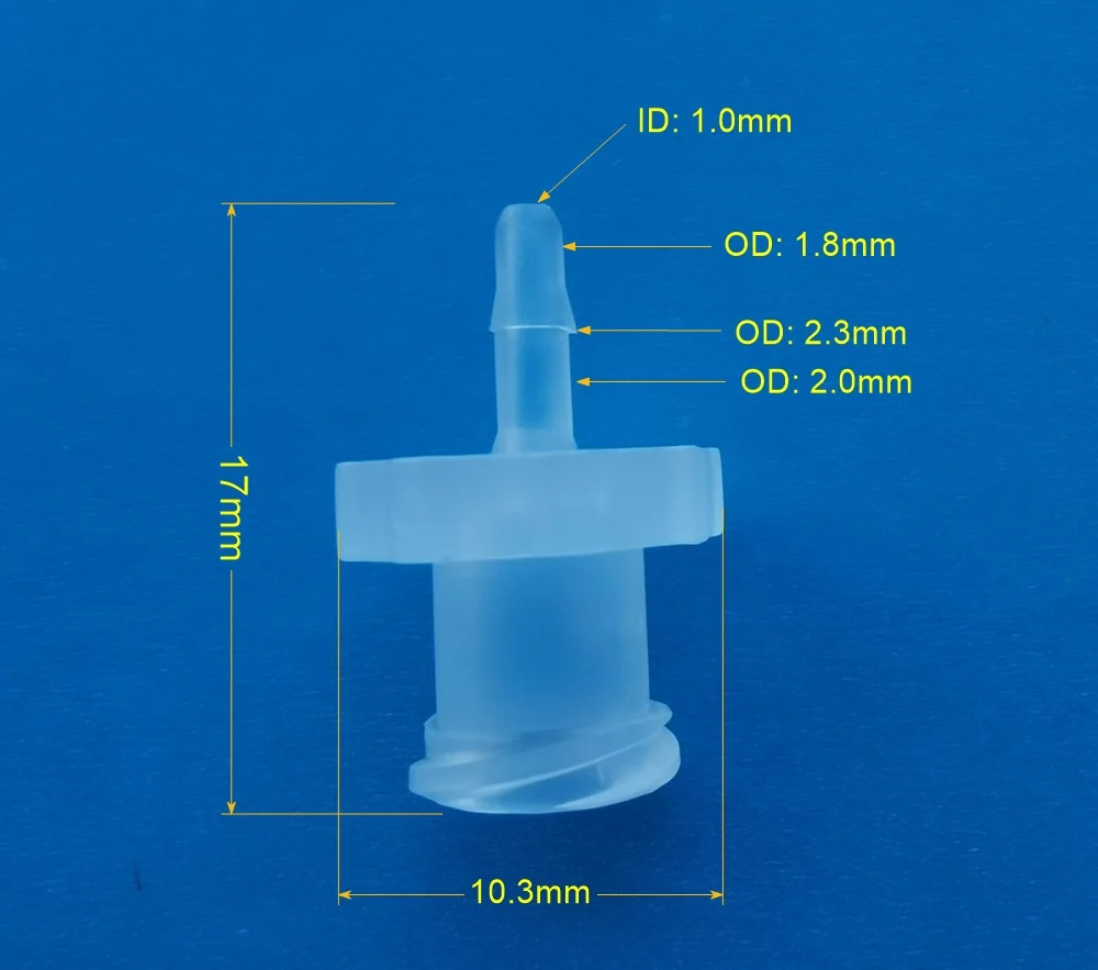 

2000pcs/lot Plastic PP 1/16 1.6mm Female Luer Lock Adapter Fitting with Hose Barb Connector