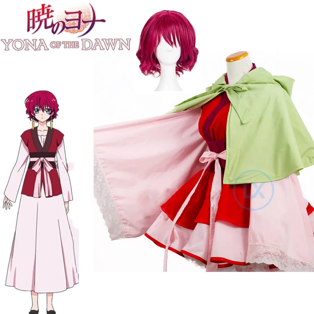 

Anime Akatsuki no Yona Princess Yona of the Dawn Princess Lolita Kimono Dress Cloak Women Cosplay Costume Outfits Halloween Gift