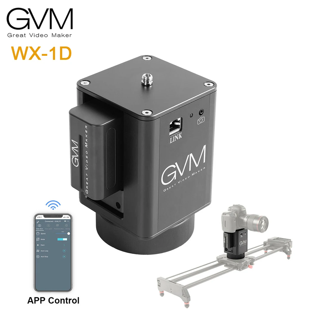 

GVM WX-1D Motorized Pan Head on Tripod Slider for Video Shooting 360° Panning Aluminum Alloy Wireless APP Controlled Portable