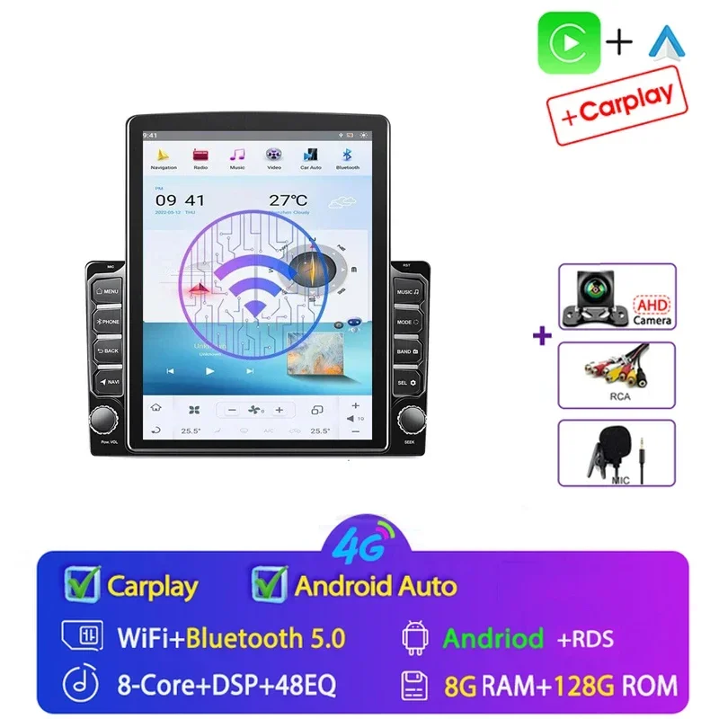 2 Din Android 15 Auto Universele Autoradio multimedia video Speler voor Tesla Type 9.7 inch Stereo Carplay 2din GPS navigatie
