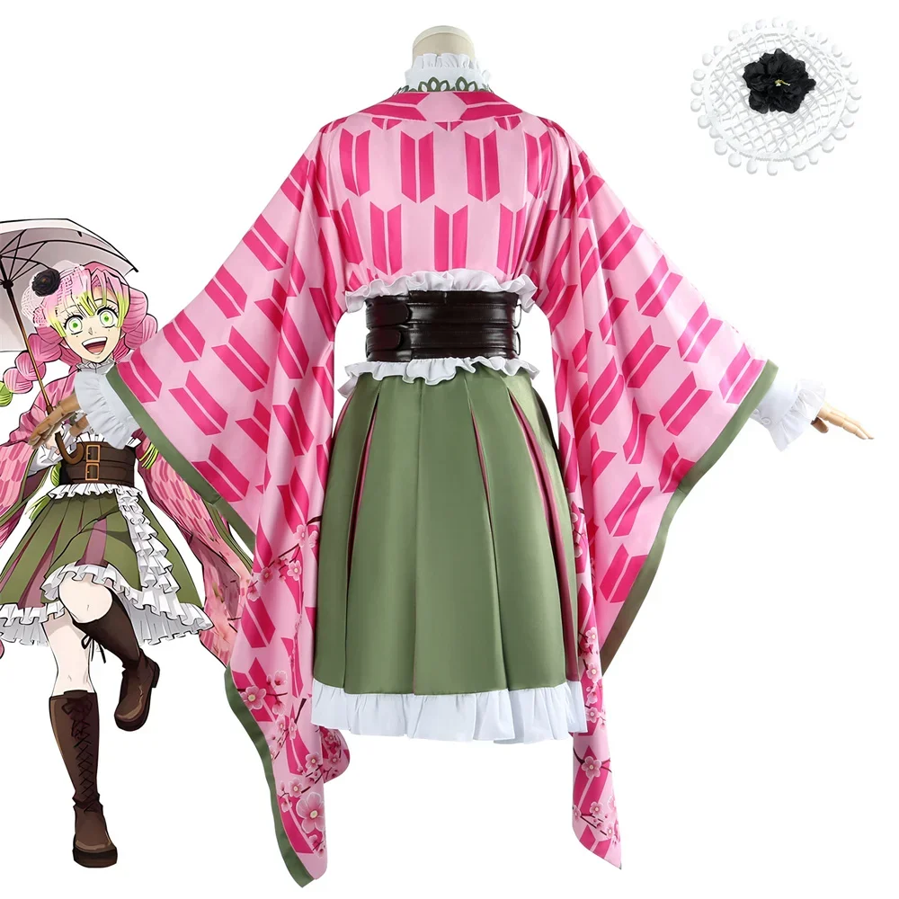 Disfraz de Anime Kanroji Mitsuri, disfraz de aniversario para mujer, traje para adulto, disfraz de fiesta de Carnaval y Hallowee